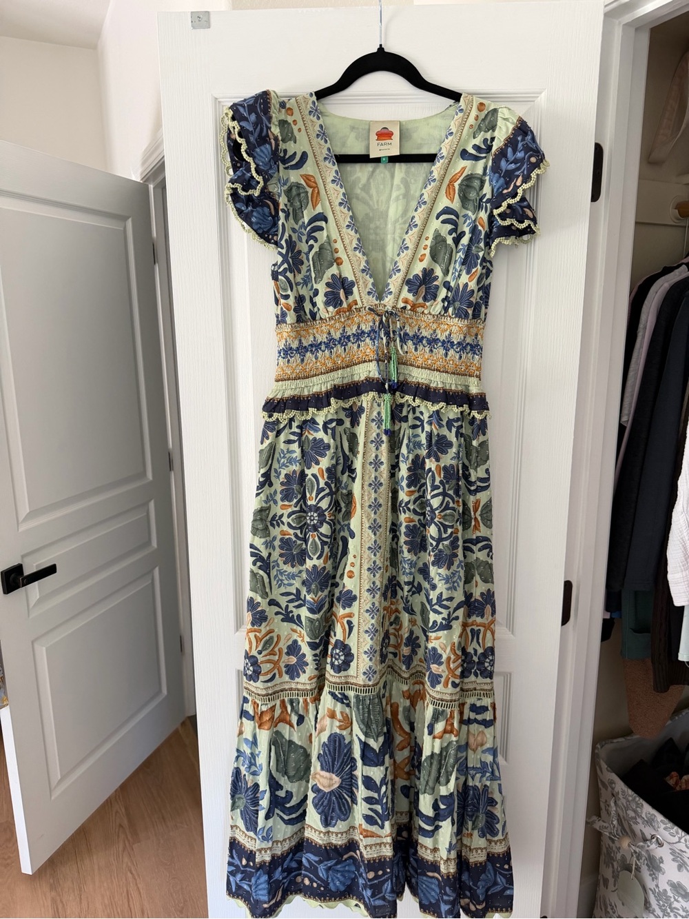 Farm Rio Ocean Tapestry Dress in Multi